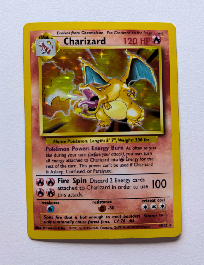 Müzayede: Charizard Base Set Unlimited (Heavily Played) 4/102