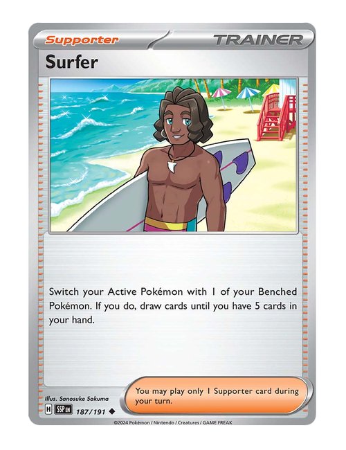 Surfer #187/191 Reverse Holo - Surging Sparks