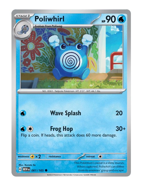 Poliwhirl #61/165 Reverse Holo - 151