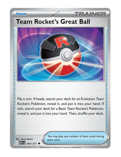 Team Rocket's Great Ball #205/217 Reverse Holo - Ascended Heroes