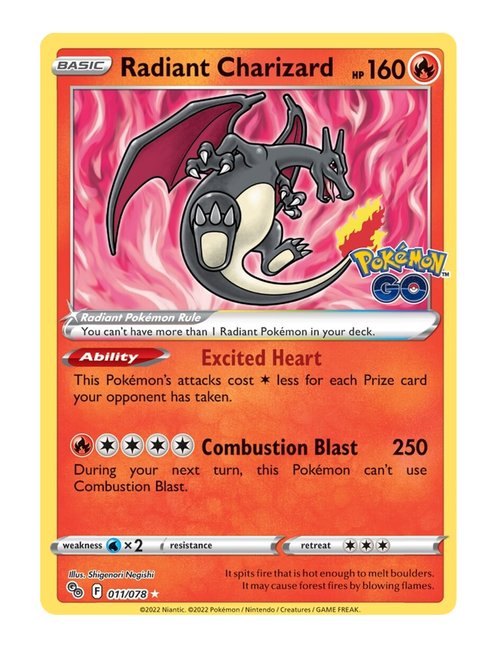 Radiant Charizard #11/078 - Pokemon GO