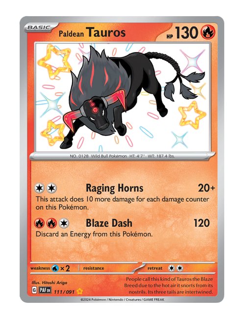 Paldean Tauros #111/091 - Paldean Fates