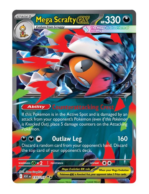 Mega Scrafty ex #135/217 - Ascended Heroes