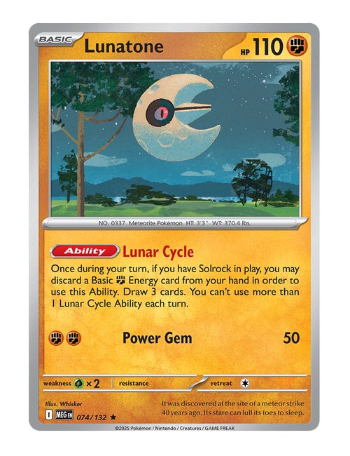 Lunatone #074/175 Reverse Holo - Mega Evolution