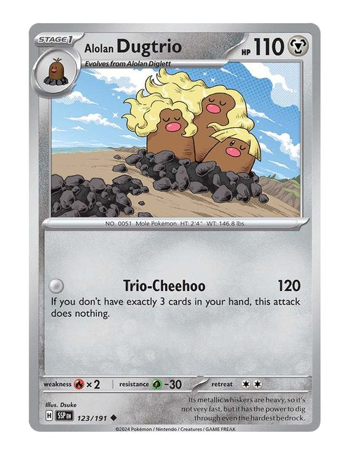 Alolan Dugtrio #123/191 Reverse Holo - Surging Sparks