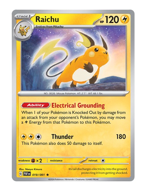 Raichu #019/091 Holo - Paldean Fates