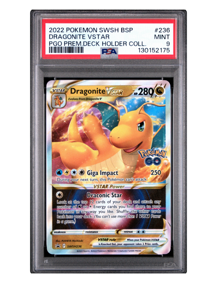 Dragonite Vstar SWSH236 - PSA 9 - PGO Prem Deck Holder Collection