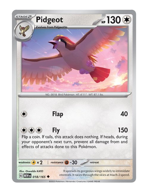 Pidgeot #018/165 Reverse Holo - 151