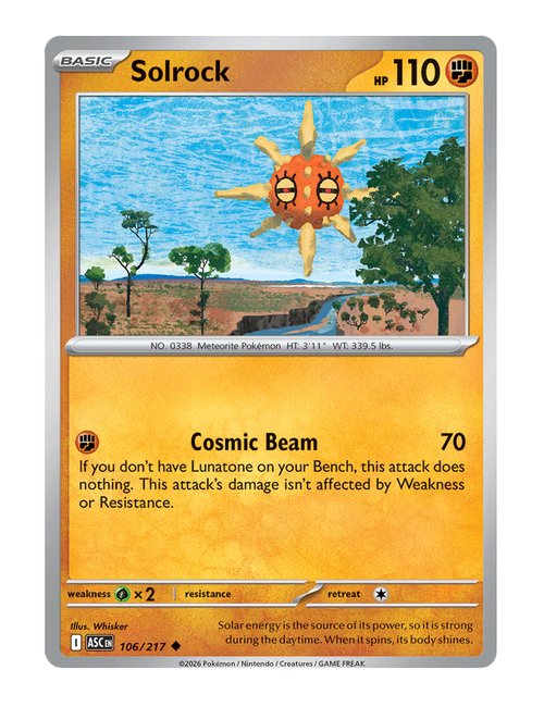 Solrock #106/217 Reverse Holo - Ascended Heroes