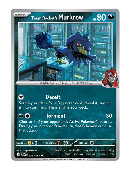 Team Rocket's Murkrow #126/217 Reverse Holo - Ascended Heroes