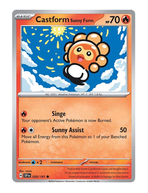 Castform Sunny Form #20/191 Reverse Holo - Surging Sparks