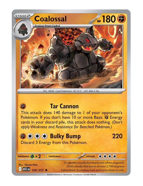 Coalossal #120/217 Reverse Holo - Ascended Heroes