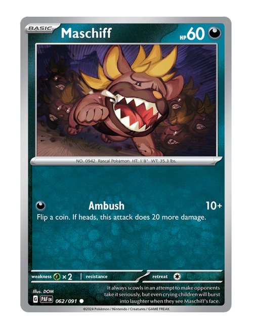 Maschiff #062/091 Reverse Holo - Paldean Fates