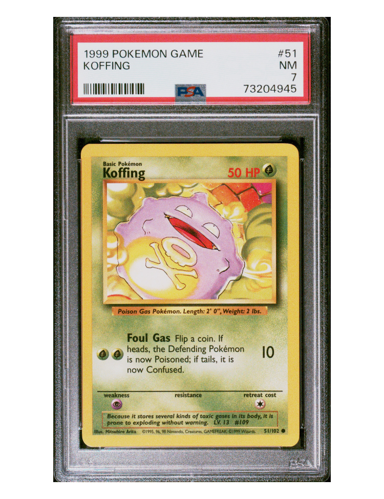 Koffing 51/102 - PSA 7 - Pokemon Game