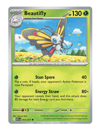 Beautifly #013/217 Reverse Holo - Ascended Heroes
