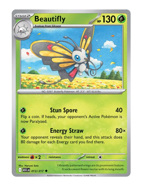 Beautifly #013/217 Reverse Holo - Ascended Heroes