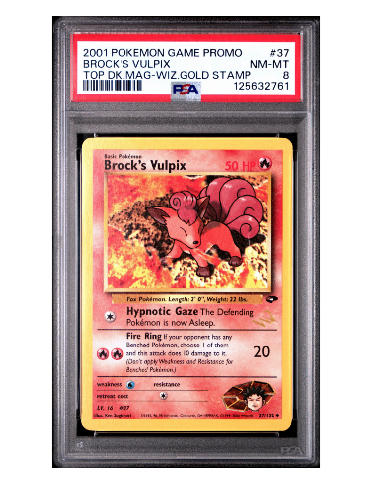Brock's Vulpix 37/132 - PSA 8 - Game Promo Wizard Gold Stamped