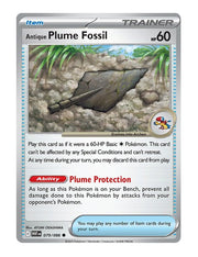 Antique Plume Fossil #079/130 Reverse Holo - White Flare