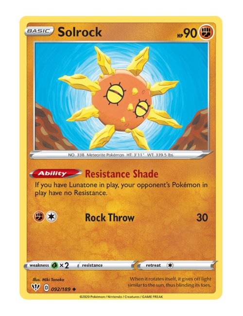 Solrock #92/189 - Darkness Ablaze