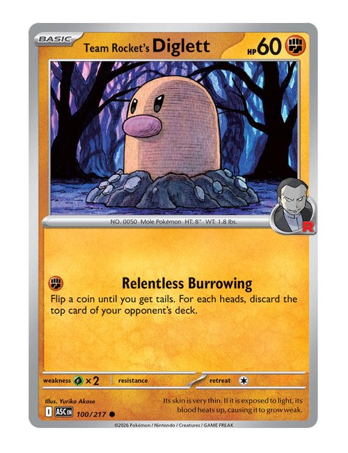 Team Rocket's Diglett #100/217 Reverse Holo - Ascended Heroes