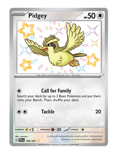 Pidgey #196/091 - Paldean Fates