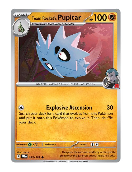 Team Rocket's Pupitar #095/182 Reverse Holo - Destined Rivals