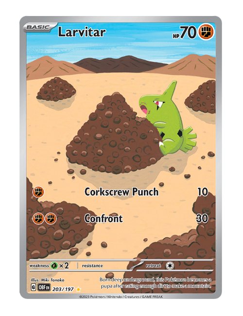 Larvitar #203/197 - Obsidian Flames
