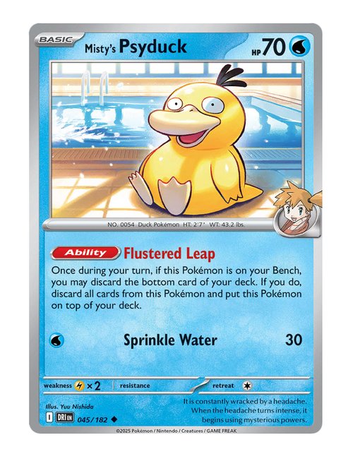 Misty's Psyduck #45/182 Reverse Holo - Destined Rivals