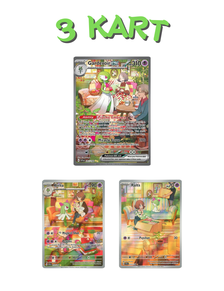 Ralts - Kirlia - Gardevoir - Scarlet Violet Base (3 Kart)
