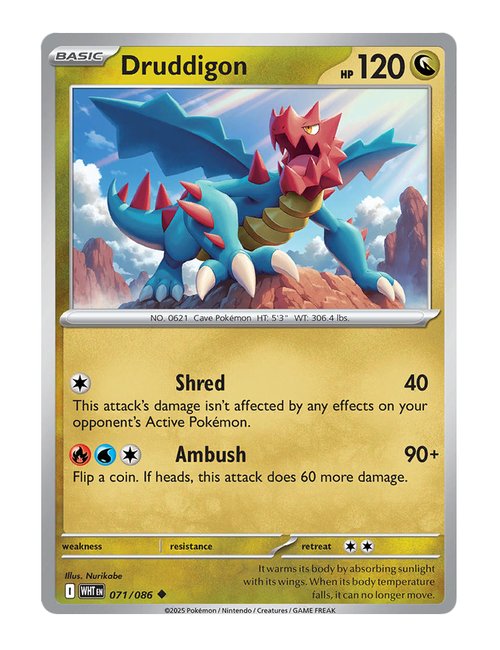 Druddigon #071/130 Reverse Holo - White Flare