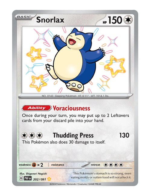 Snorlax #202/091 - Paldean Fates
