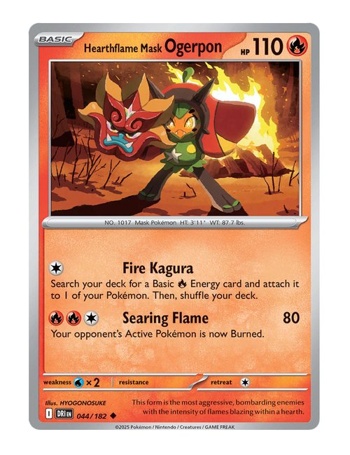 Hearthflame Mask Ogerpon #044/182 - Destined Rivals