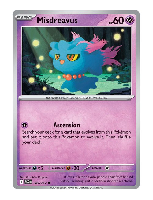 Misdreavus #085/217 Reverse Holo - Ascended Heroes