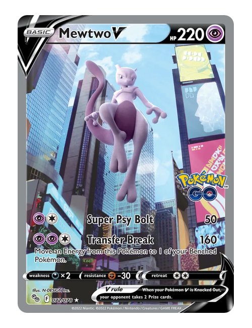 Mewtwo V #72/078 - Pokemon GO