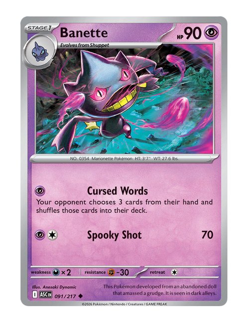 Banette #091/217 Reverse Holo - Ascended Heroes