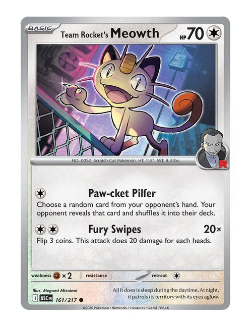 Team Rocket's Meowth #161/217 - Ascended Heroes
