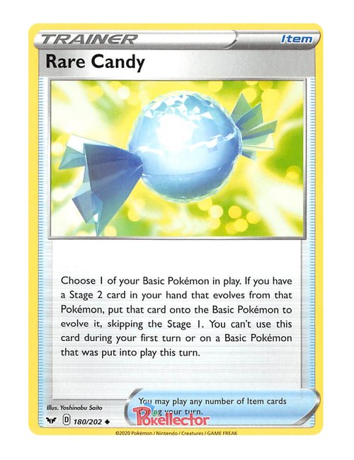Rare Candy #180/202 Reverse Holo - Sword & Shield Base