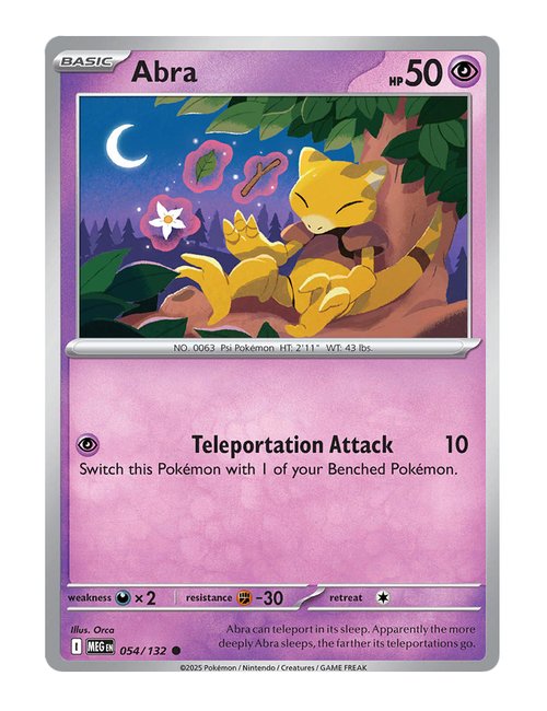 Abra #54/132Reverse Holo - Mega Evolution