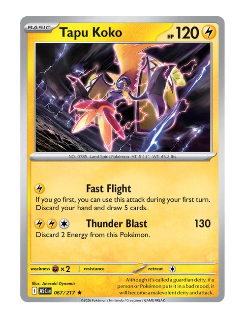 Tapu Koko #067/217 Reverse Holo - Ascended Heroes