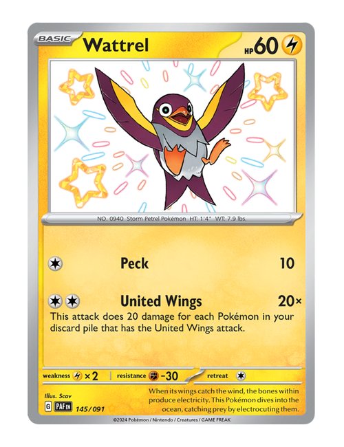 Wattrel #145/091 - Paldean Fates