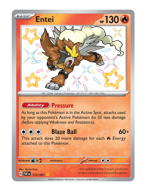 Entei #112/091 - Paldean Fates
