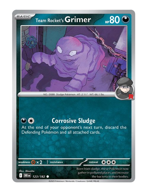 Team Rocket's Grimer #123/182 Reverse Holo - Destined Rivals