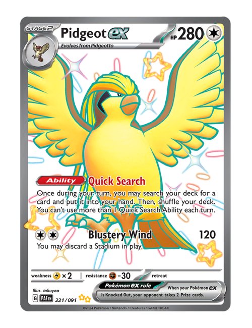 Pidgeot ex #221/091 - Paldean Fates