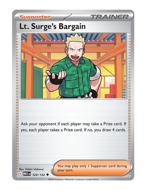 Lt. Surge's Bargain #120/175 Reverse Holo - Mega Evolution