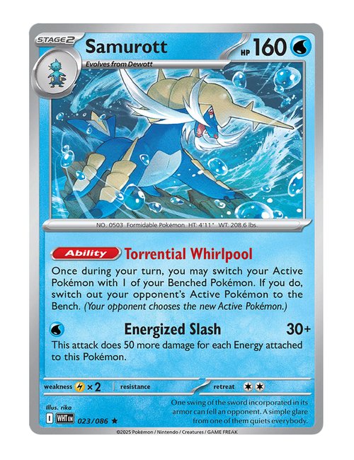 Samurott #023/130 Reverse Holo - White Flare
