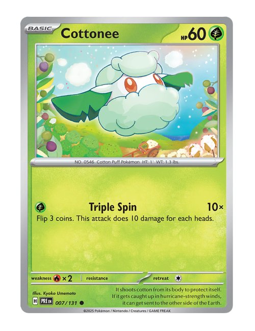 Cottonee #007/181 Reverse Holo - Prismatic Evolutions
