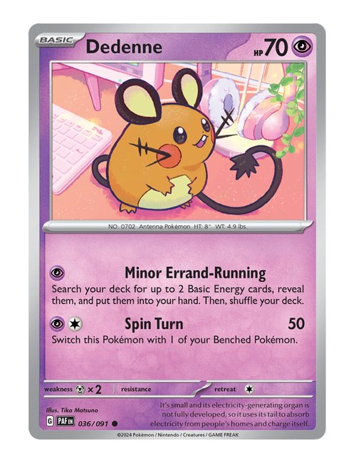 Dedenne #036/091 Reverse Holo - Paldean Fates