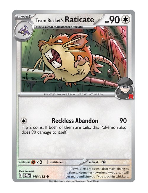 Team Rocket's Raticate #148/182 - Destined Rivals