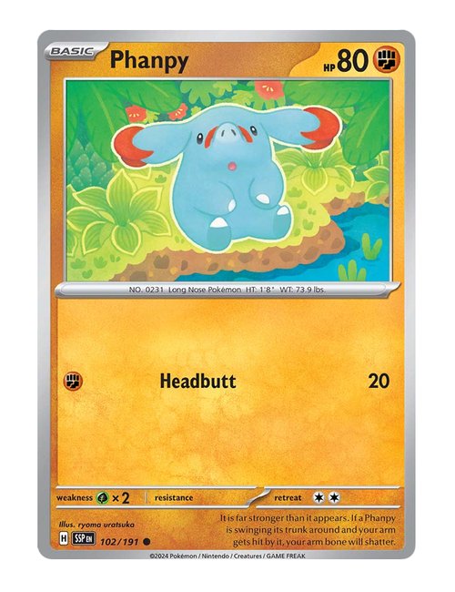 Phanpy #102/191 Reverse Holo - Surging Sparks
