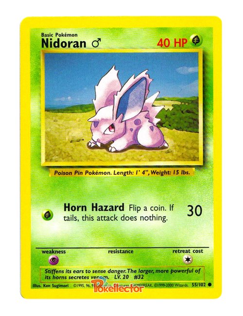 Nidoran M #55/102 - Base Set